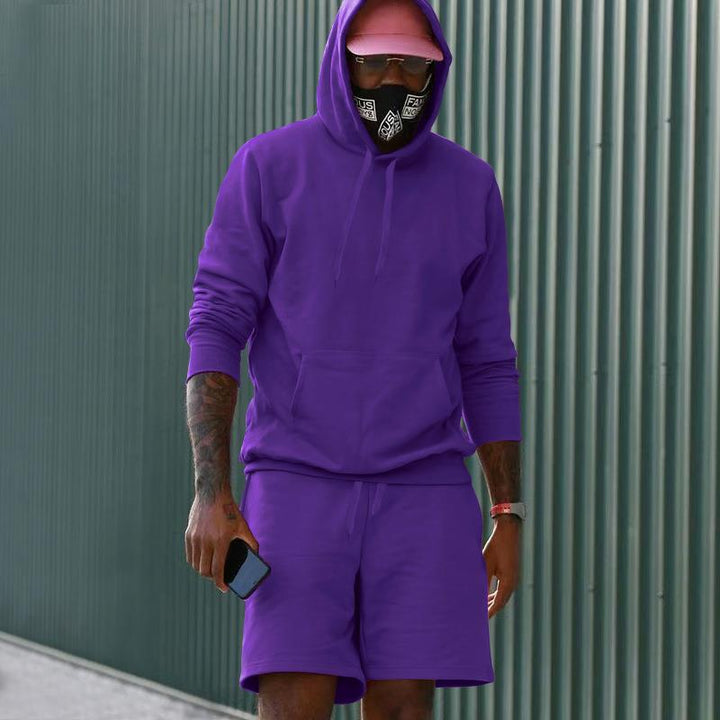 Herrer sporty hoodie og shorts sæt Stilla