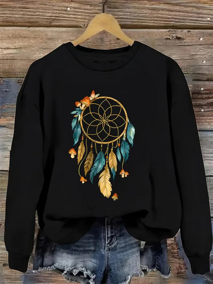 KVinders sweatshirt med kunstnerisk drømmefanger design Stilla