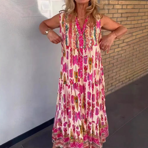 Dame maxikjole med blomsterprint Stilla