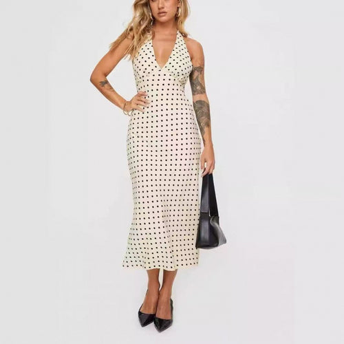 Dame Polka Dot Midi Kjole Stilla