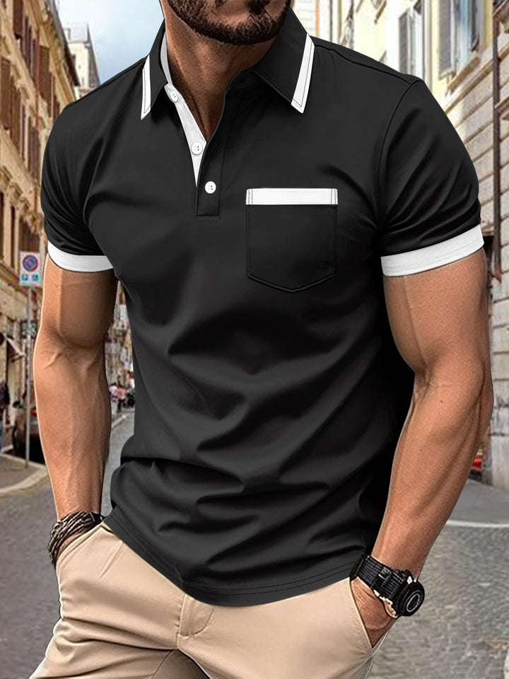 Herrer moderne Polo-shirt med kontrastkrave Stilla