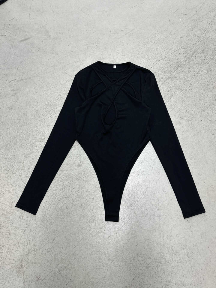 Dame Langærmet Bodysuit med raffineret kryds-design og høj talje Skovae