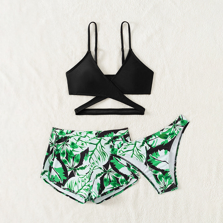 Dame bikini-sæt med moderne indpakningssnit og miljøvenligt Leaf-design Stilla