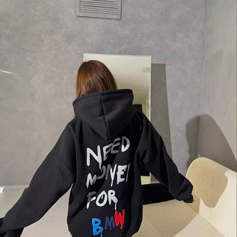 Kvinder Oversized Hoodie med stilfuld skrift Skovae