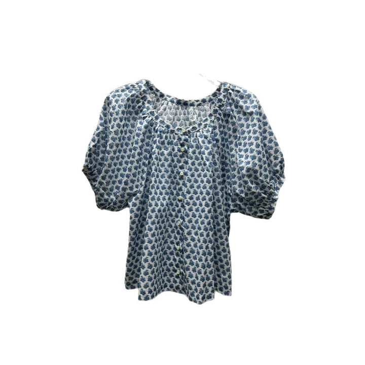 Damebluse med elegant V-halsudskæring og ballonformede ærmer Stilla