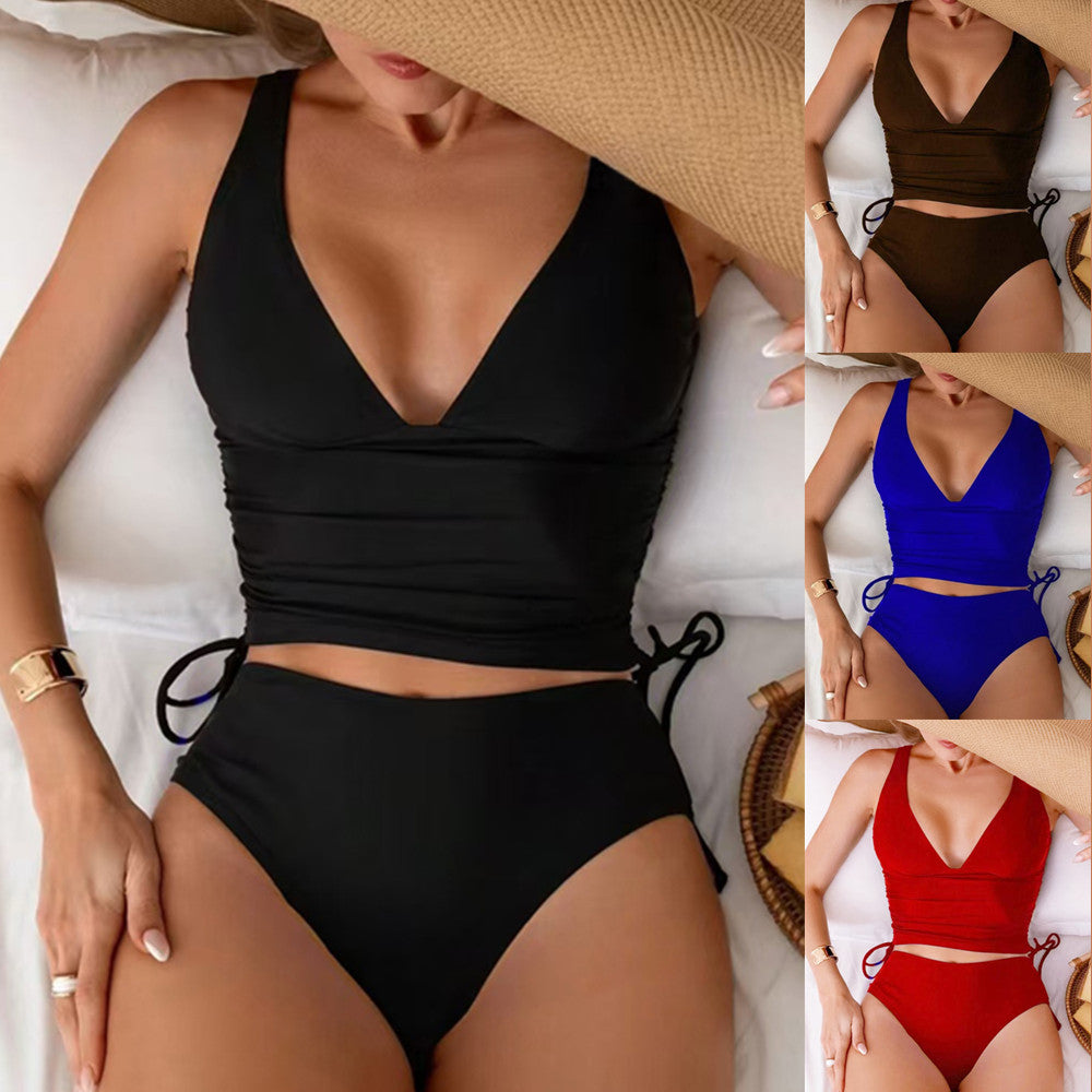 Dame bikini kombination med stilfulde flæsedetaljer og justerbare bånd Stilla