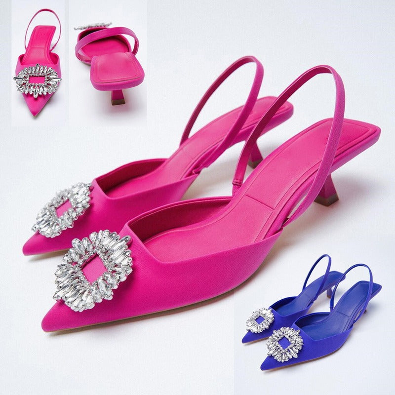 Damer Slingback Ballerinas med funklende strass-applikationer Stilla
