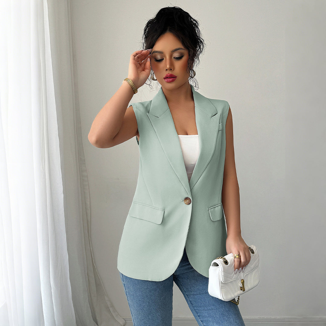 Dame Elegant skåret ærmeløs blazer Stilla
