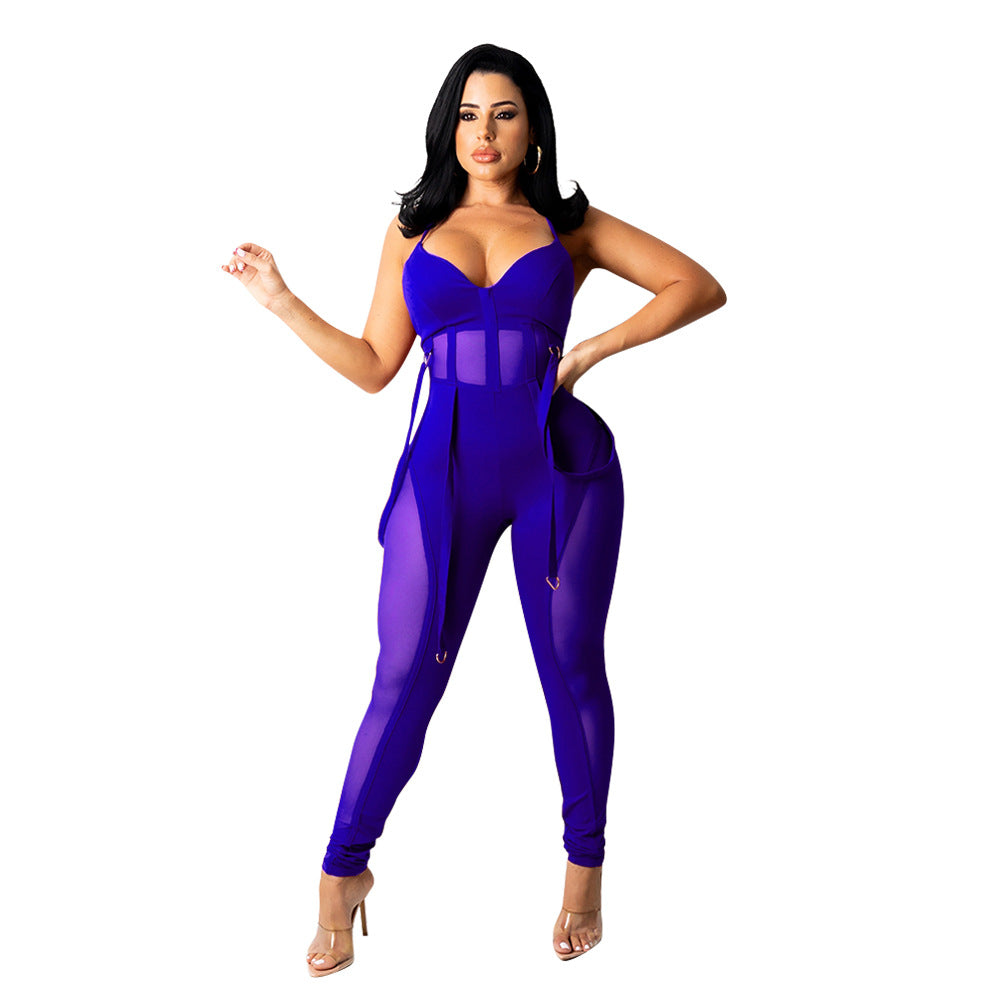Dame Mesh-panel Jumpsuit Stilla