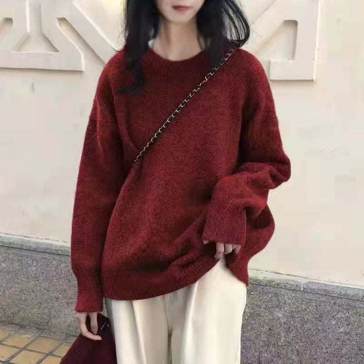 Kvinders oversized strikket sweater med ribbede detaljer Stilla