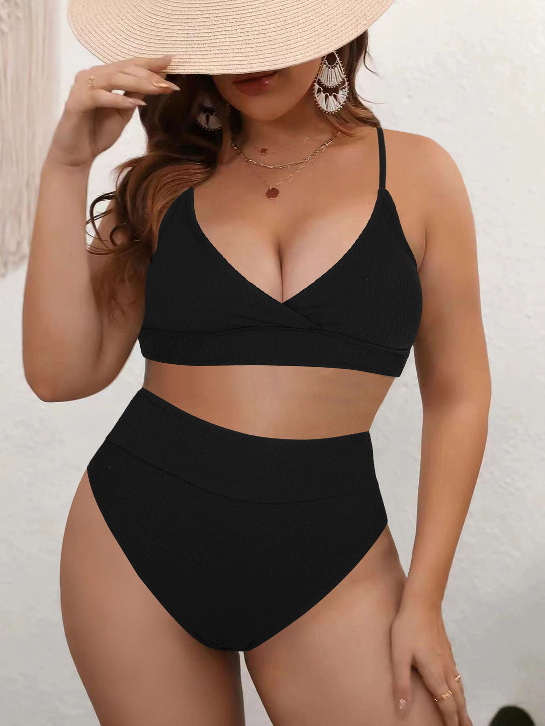 Dame bikini-sæt med høj talje og moderne vikkeløft Stilla