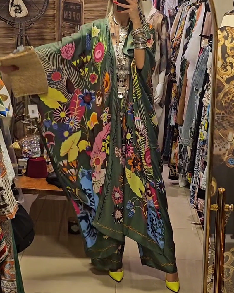 Dame kimono med blomster mønstre Stilla