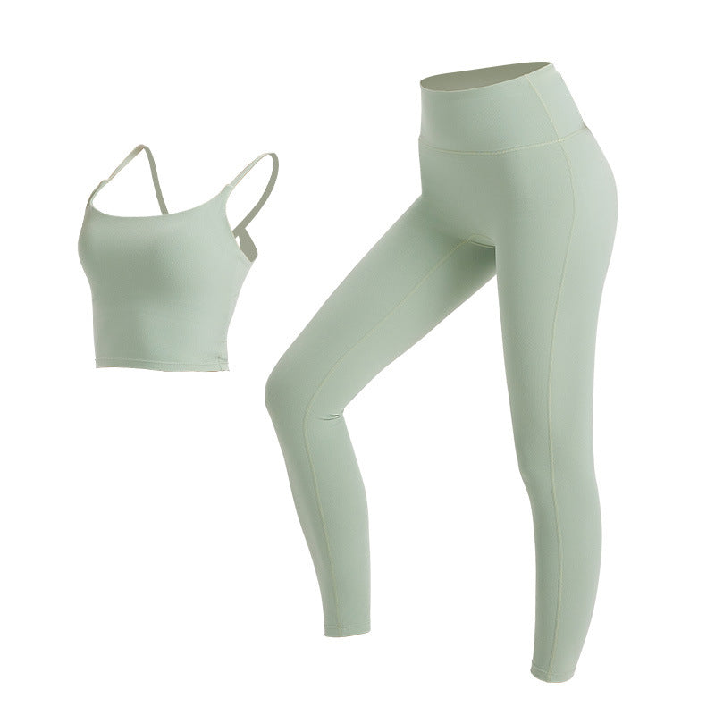 Dame sporty sæt med strapless top og high-waist leggings Stilla