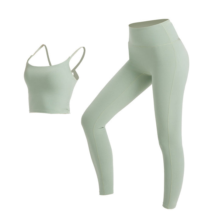 Dame sporty sæt med strapless top og high-waist leggings Stilla
