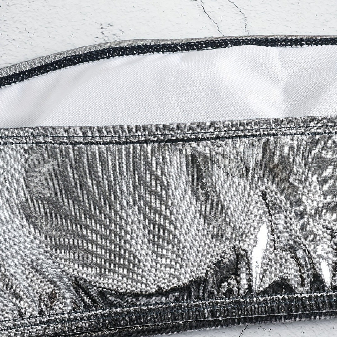 Dame bandeau-bikini med elegant glans-look og fashionable muslingedetaljer Skovae