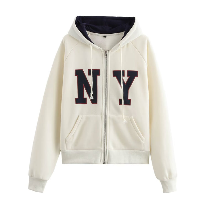 Femme Zip-Up Hoodie med grafikdesign Stilla