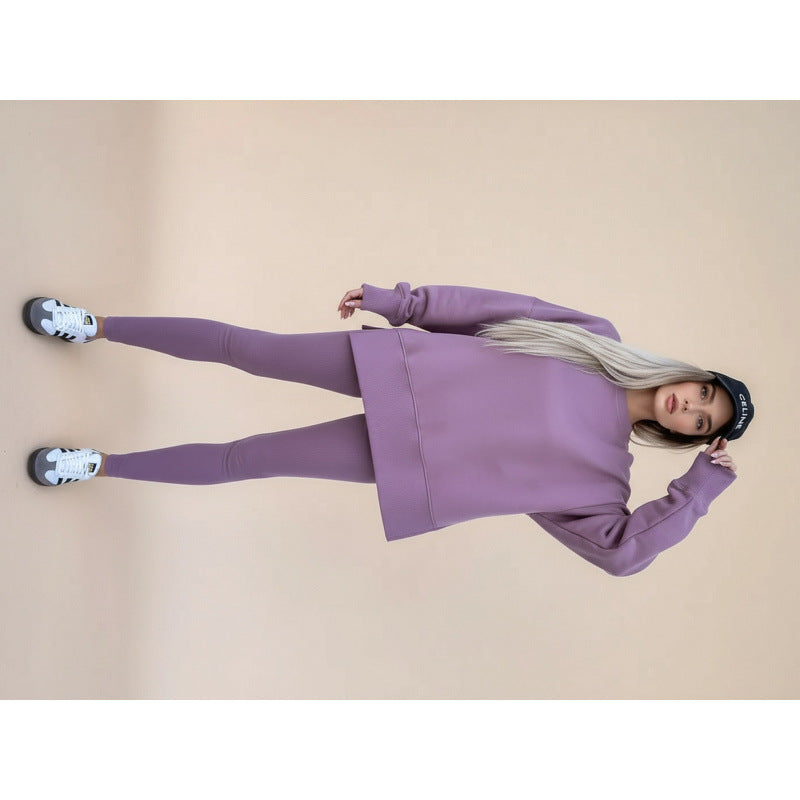 Damer hyggeligt sports sæt med løstsiddende sweatshirt og tætsiddende leggings Stilla