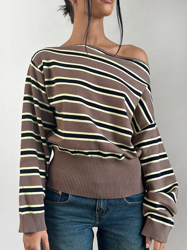 Damer afslappet stripe sweater Stilla