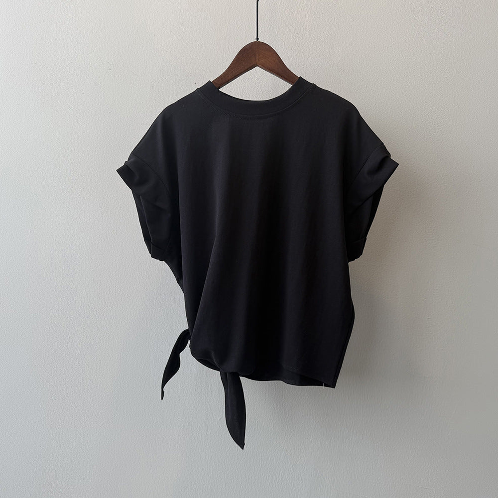 Dame afslappet T-shirt med taljebånd og moderne snit Stilla