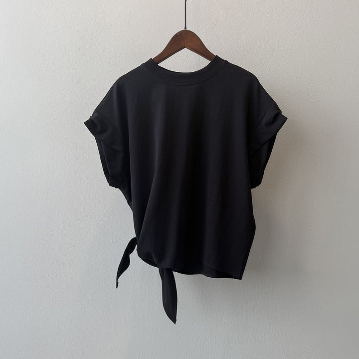 Dame afslappet T-shirt med taljebånd og moderne snit Stilla