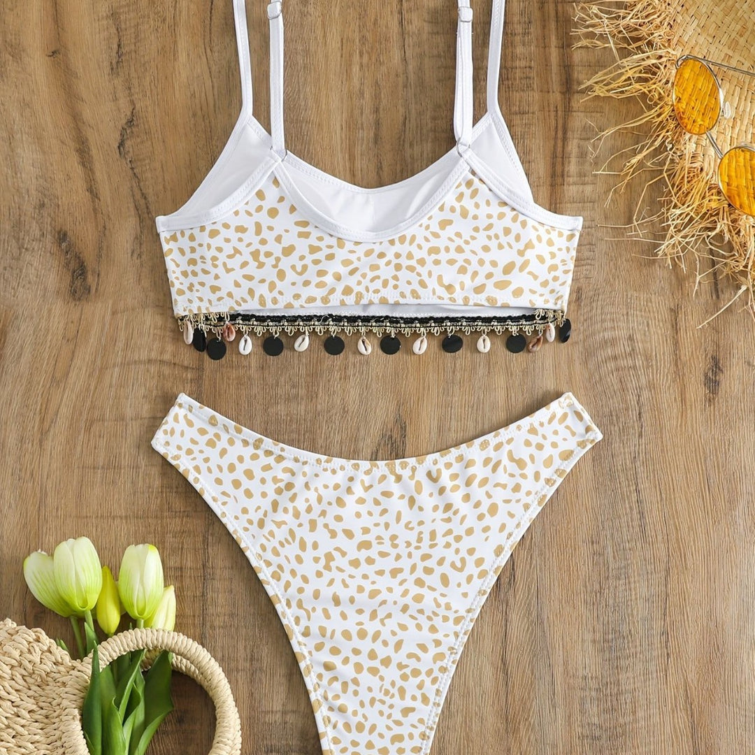 Dame bikini sæt med moderigtig dyreprint og elegante udsmykninger Skovae