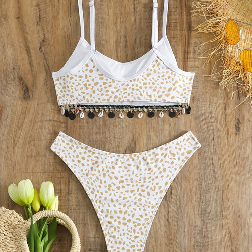 Dame bikini sæt med moderigtig dyreprint og elegante udsmykninger Skovae