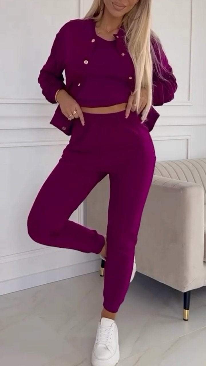 Kvinders sportssuit med kort top og urban jakke Stilla