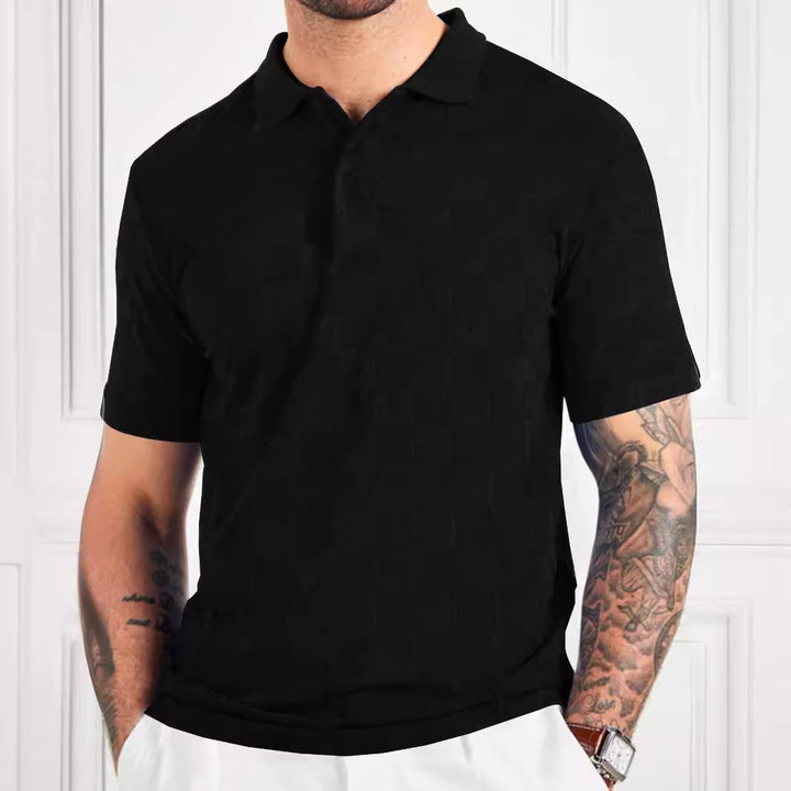 Herrer polo skjorte med struktureret design og fashionable knapper Stilla