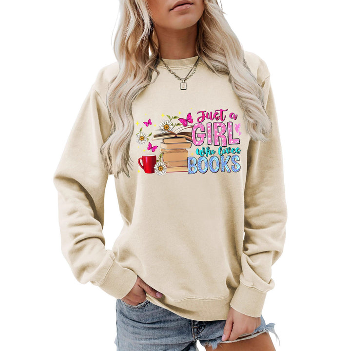 Kvinders sweatshirt med iøjnefaldende bogmotiv og afslappet pasform Stilla