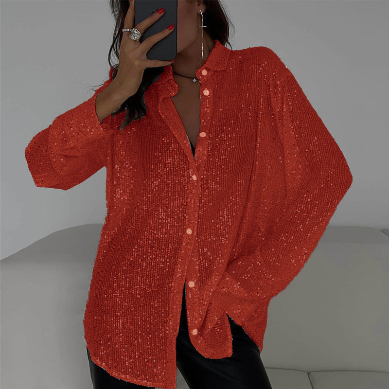 Damer Glitrende Oversize-Skjorte Stilla
