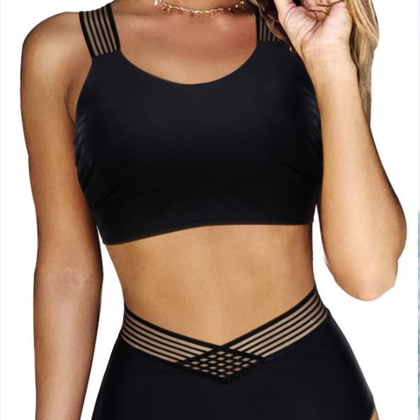 Dame Sporty Bikini med trendy Criss-Cross-top og høj talje Stilla