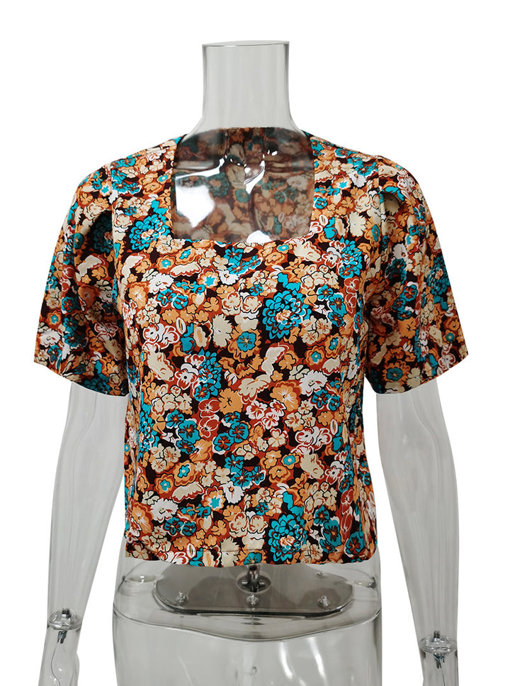 Dame Crop-Top med floralsk design og afslappet snit Stilla