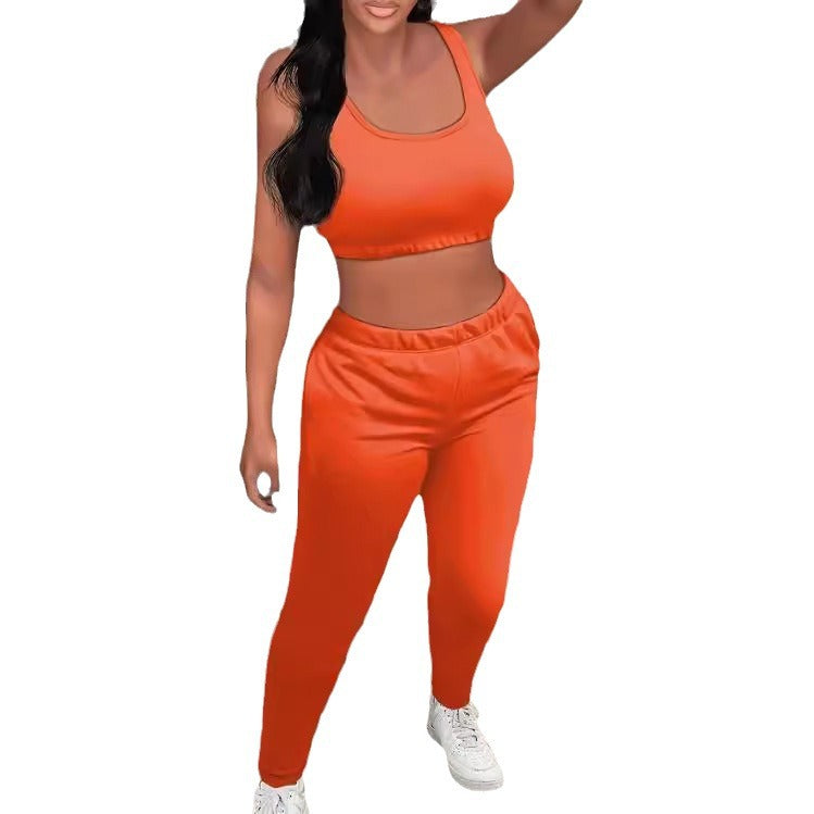 Dame Sport Crop Top og Jogger Sæt Stilla