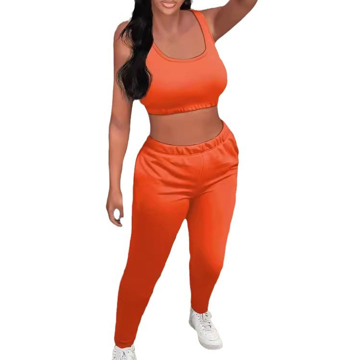 Dame Sport Crop Top og Jogger Sæt Stilla