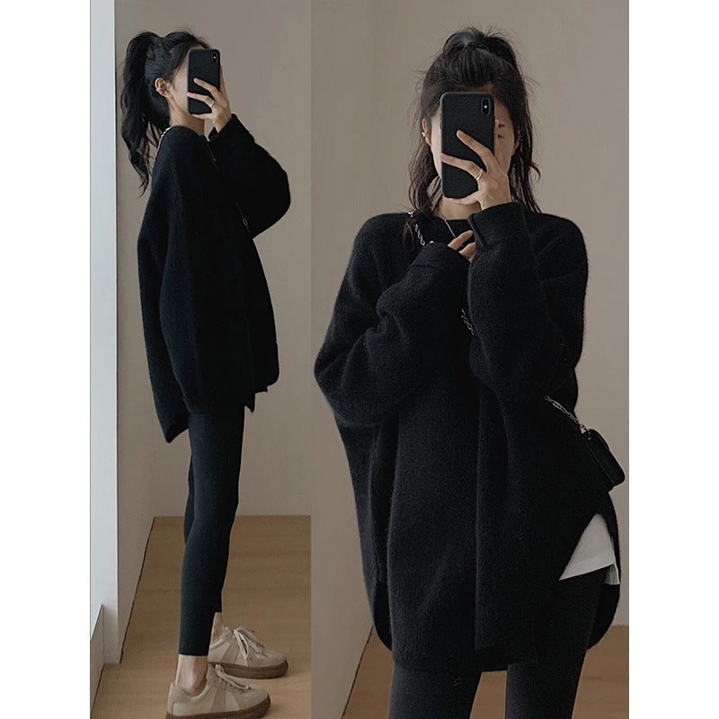 Dame hyggelig oversized sweater lavet af blødt strikmateriale med en afslappet pasform
