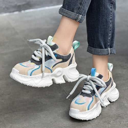 Dame Sporty Chunky-sneakers med åndbart overfladestruktur og innovativt støddæmpningssystem Stilla