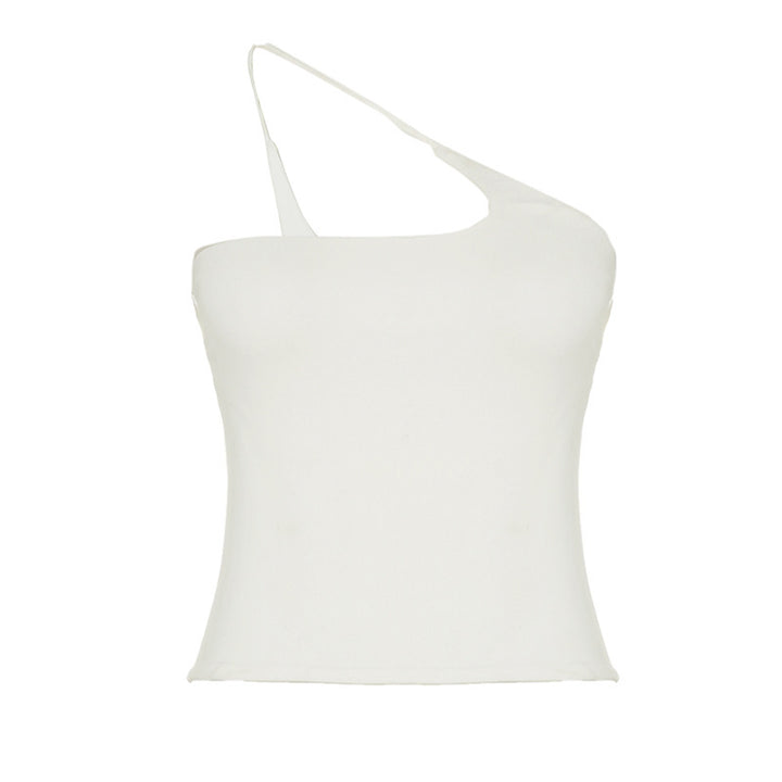 Damer Elegant One-Shoulder Top lavet af elastisk stof Skovae