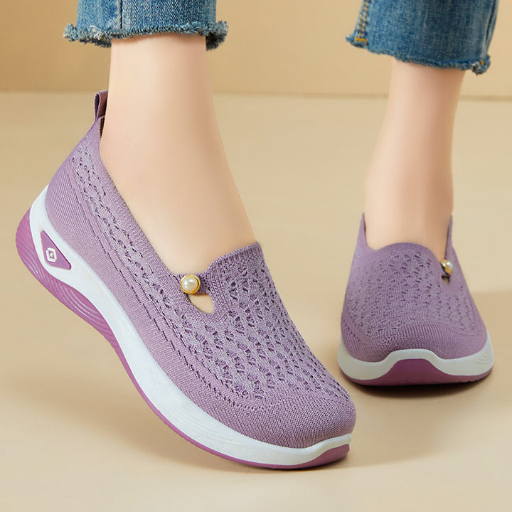 Femme Behagelige Slip-On Vandresko med Åndbart Strikdesign Stilla