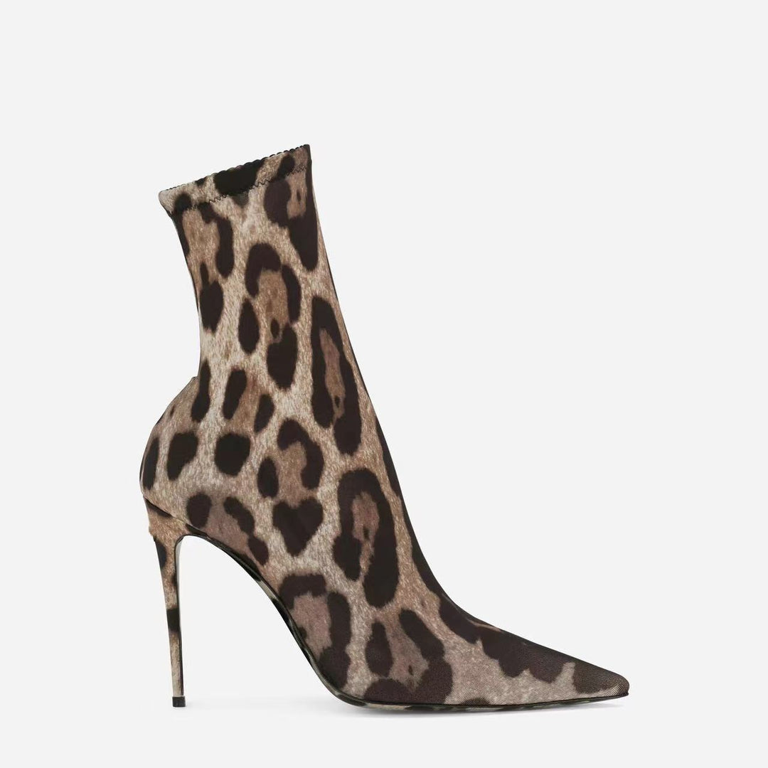 Femme Spidse Stiletto Støvler med skulptureret blokhæl Stilla