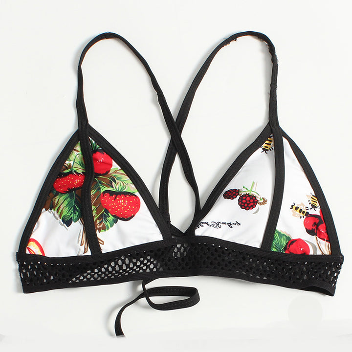 Dame Triangel-Bikini med frugtagtig design og justerbare stropper Stilla