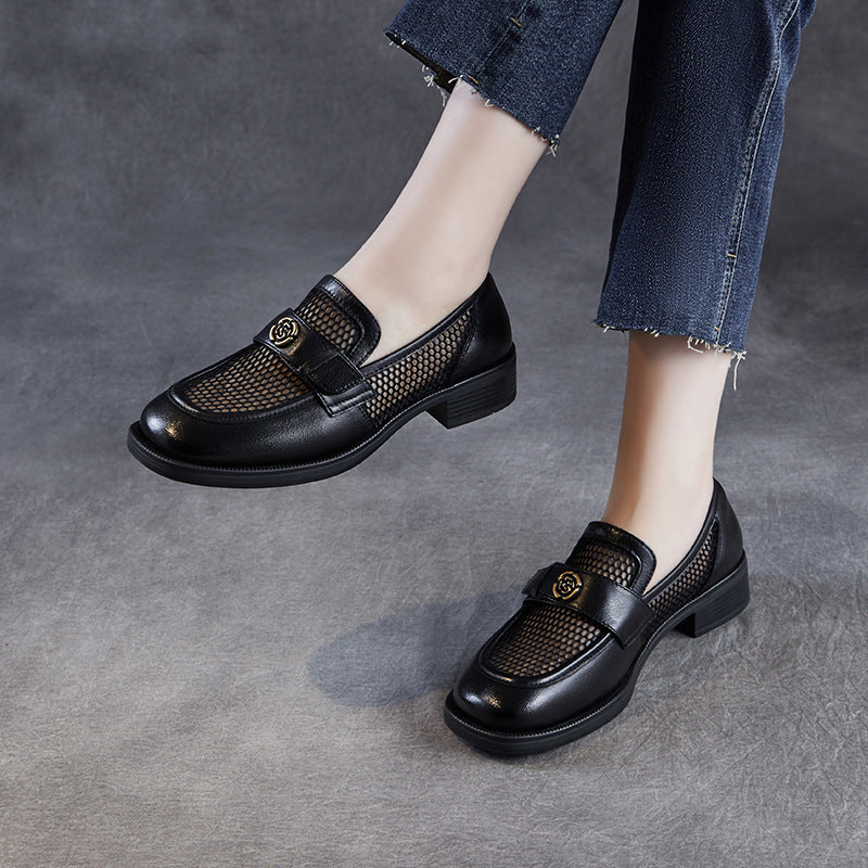 Dame Elegante Mesh-detaljer Slippers med Dekorativ Strop Stilla
