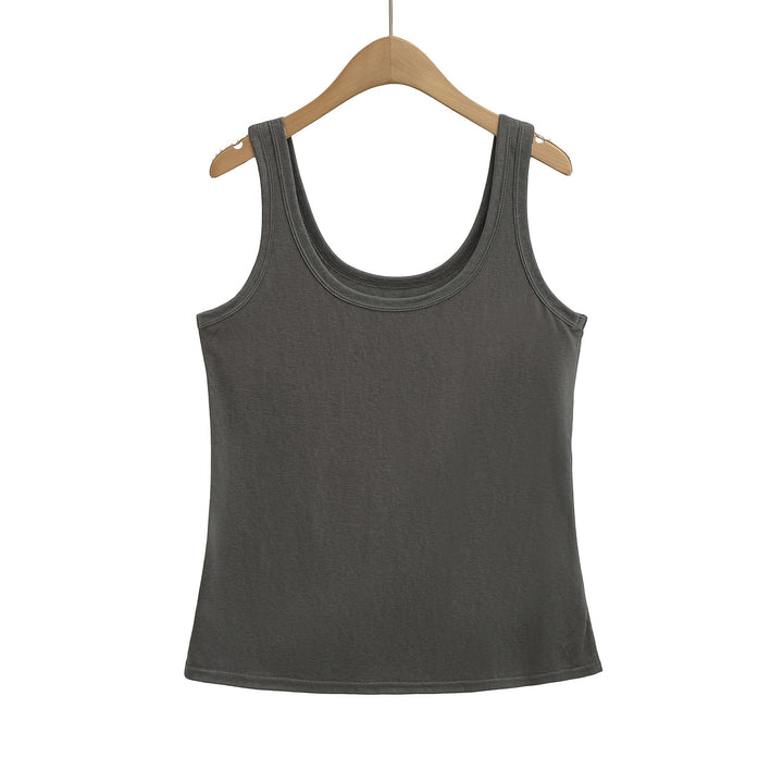 Dame ærmeløs tanktop i åndbart bomuldsblandingsmateriale med blød greb og tætsiddende snit Stilla