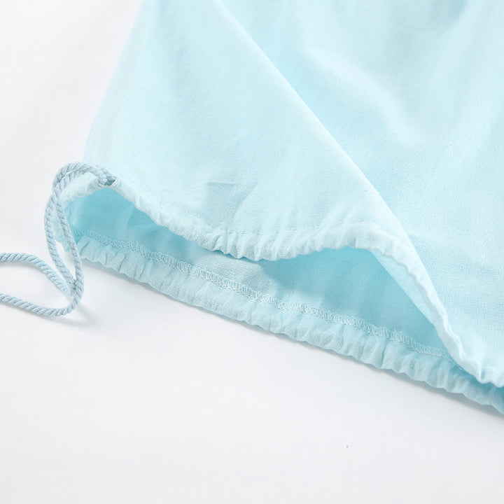 Dame let sommerbluse og shorts sæt med flæsedetaljer Stilla