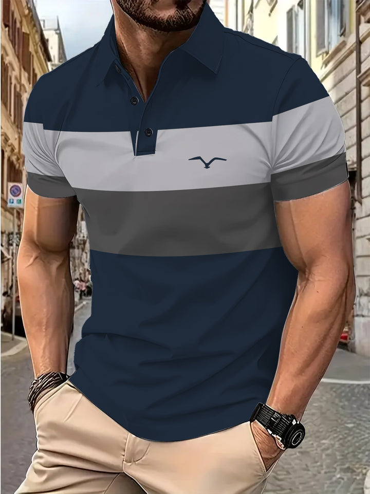 Herrer polo skjorte med moderne farveblok-design Stilla