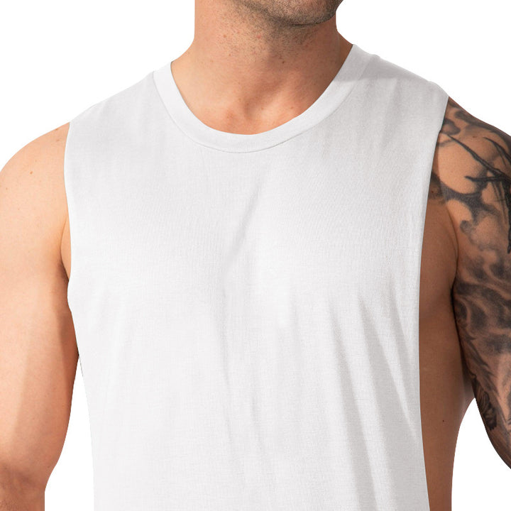 Herren nan Muskelshirt med ekstra dybe armåbninger og åndbart bomuldsblanding Skovae