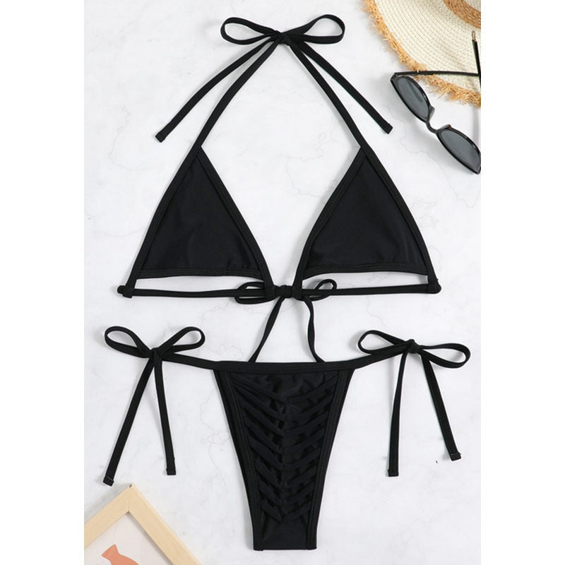 Dame Cut-Out Bikini med snøre detaljer Skovae