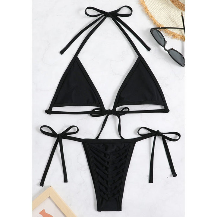 Dame Cut-Out Bikini med snøre detaljer Skovae