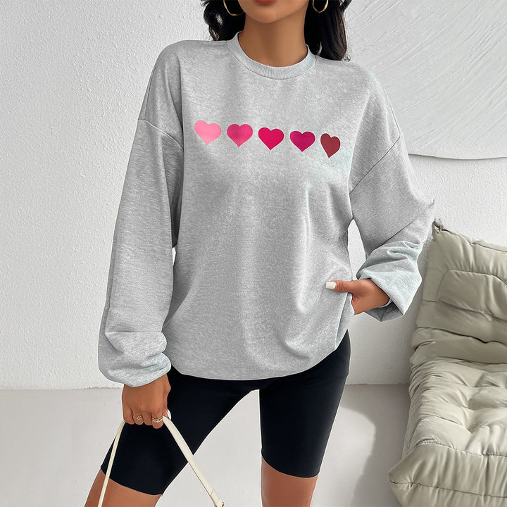 Dame Oversized Sweatshirt med hjerte motiv og afslappet snit Stilla