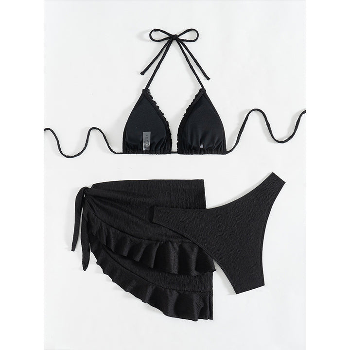 Dame Rynkefri Trekant-Bikini-Sæt med Wrap Skirt Stilla