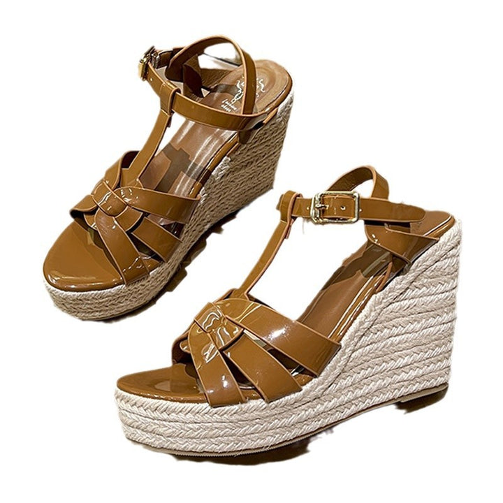 Dame Wedge-sandaler med kunstlæder-remme og komfortabelt fodseng Stilla